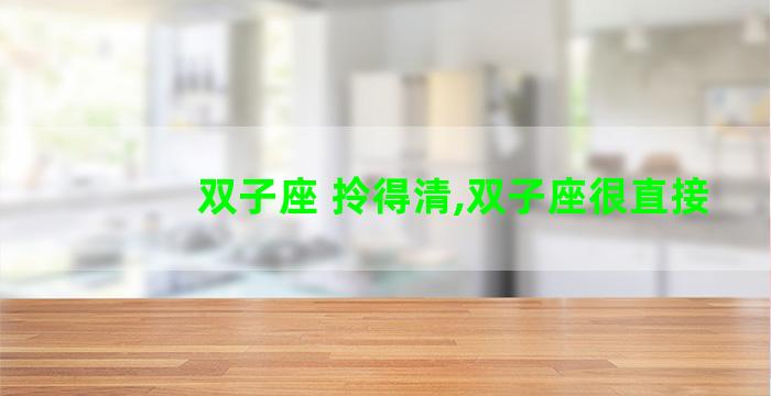 双子座 拎得清,双子座很直接